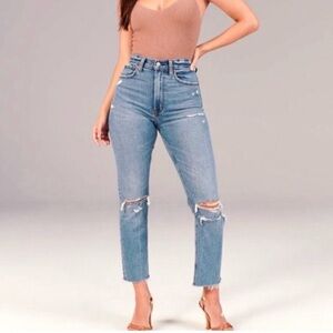 Abercrombie & Fitch the ankle straight ultra high rise jeans